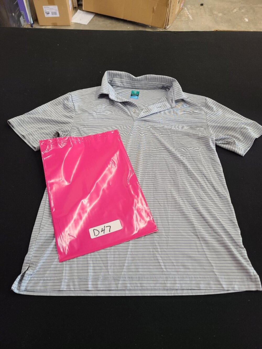 Pro Tour Mens Striped Coolplay Polo Shirt S Gray Poly Golf Activewear